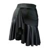 Latin Dance Skirts for Women Fringe Split Ballroom Skirts for Performance Practice Dancewear (L) Black view 1