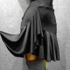 Latin Dance Skirts for Women Fringe Split Ballroom Skirts for Performance Practice Dancewear (L) Black view 2