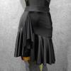Latin Dance Skirts for Women Fringe Split Ballroom Skirts for Performance Practice Dancewear (L) Black view 3