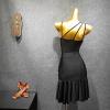 Latin Dance Skirts for Women Fringe Split Ballroom Skirts for Performance Practice Dancewear (L) Black view 4
