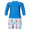 iiniim Boys Rash Guard Boyleg 2 Pieces Swimsuits Kids Long Sleeve Shirt UPF 50 Bathing Suit Swimwear Blue 5-6 Years view 2