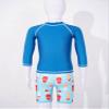 iiniim Boys Rash Guard Boyleg 2 Pieces Swimsuits Kids Long Sleeve Shirt UPF 50 Bathing Suit Swimwear Blue 5-6 Years view 4
