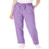 Woman Within Plus Size Tall Seersucker Pull-On Elastic-Waist Pants - 26 T, Purple Orchid Gingham view 1