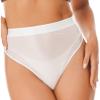 Linjinx Women's Glossy High Waist Yoga Shorts Gym Workout Rave Booty Dance Mini Hot Pants Bottoms White Medium view 1