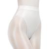 Linjinx Women's Glossy High Waist Yoga Shorts Gym Workout Rave Booty Dance Mini Hot Pants Bottoms White Medium view 3