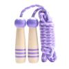 Jump Rope Kids,8.5ft Adjustable Cotton Skipping Rope with Wooden Handle for Boys and Girls Fitness Outdoor Exercise (Purple) view 1