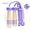 Jump Rope Kids,8.5ft Adjustable Cotton Skipping Rope with Wooden Handle for Boys and Girls Fitness Outdoor Exercise (Purple) view 4