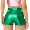 vastwit Womens Shiny Metallic High Waisted Booty Shorts Hot Pants Festival Rave Dance Bottoms Clubwear Green B Medium view 4