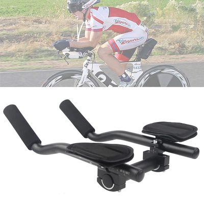 Bike Aero Bar, Aluminum Alloy Aero Bars for Road Mountain Bike, Bicycle Racing TT Handlebar Clip on Armrest Bar, Relaxation HandleTriathlon Handkebars