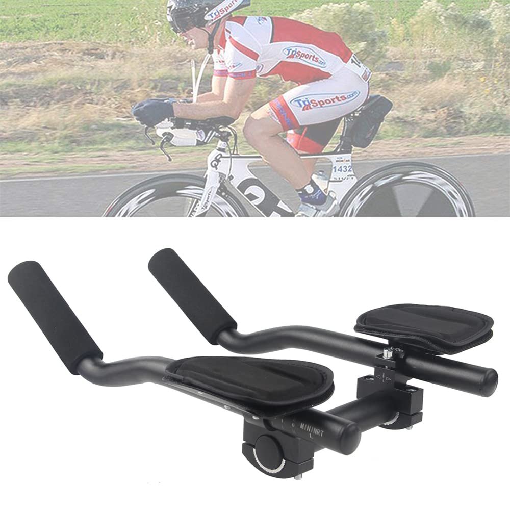 Bike Aero Bar, Aluminum Alloy Aero Bars for Road Mountain Bike, Bicycle Racing TT Handlebar Clip on Armrest Bar, Relaxation HandleTriathlon Handkebars