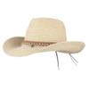 Digood Men Women Retro Western Cowboy Riding Hat Leather Belt Wide Brim Cap Hat,Retro Western Outback Sun Hat(Beige,One Size) view 3