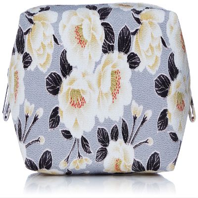 (0114-4) Unin Fiber, Made in Japan, Futagoshi Crepe, Japanese Pattern, Extra Large Balloon Pouch, Double Cherry Blossom, Gray, gray, One Size