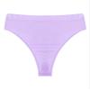 YiZYiF Women's Glossy Shiny High Waisted Dance Yoga Bottoms High Cut Briefs Cheeky Knikcers Light Purple Large view 3