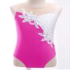 FEESHOW Gymnastics Leotards for Girls Sparkle Metallic Athletic Clothes Activewear One-piece Skating Jumpsuit Rose Red 12 Years view 3