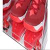 Better Display Cases Acrylic Shoe Pair Display Case - Large Rectangle Box with Mirror Case, Red Risers and Mirror Base 15.25" x 12" x 9" (V13/A082) view 3