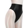 Linjinx Women's Glossy High Waist Yoga Shorts Gym Workout Rave Booty Dance Mini Hot Pants Bottoms Black Large view 2