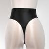 Linjinx Women's Glossy High Waist Yoga Shorts Gym Workout Rave Booty Dance Mini Hot Pants Bottoms Black Large view 3