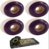 58mm Spitfire Wheels Formula Four Classic Swirl White w/Purple Skateboard Wheels - 99a with Viper Strike Skateboard Bearings 8mm Precision ABEC 7 Skateboard Bearings - Bundle of 2 Items