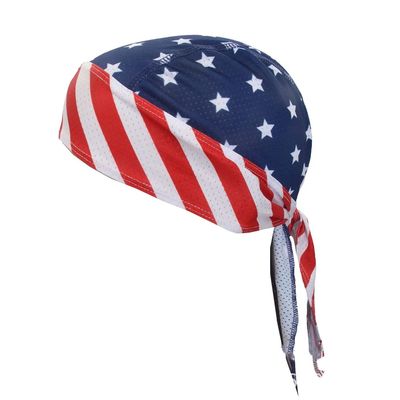 RUIXIA Breathable Cycling Skull Cap Sweat Wicking Beanie Cap Doo Dew Rags Anti-UV Bandana Head Wrap Under Helmet Liner (Red/Blue One Size