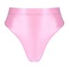 YiZYiF Women's Glossy Shiny High Waisted Dance Yoga Bottoms High Cut Briefs Cheeky Knikcers Pink Large view 1