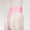 YiZYiF Women's Glossy Shiny High Waisted Dance Yoga Bottoms High Cut Briefs Cheeky Knikcers Pink Large view 4