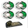 59mm Spitfire Wheels Bighead White/Green Skateboard Wheels - 99a with Viper Strike Skateboard Bearings 8mm Precision ABEC 7 Skateboard Bearings - Bundle of 2 Items view 1