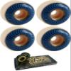 56mm Spitfire Wheels Formula Four Classic Swirl White w/Blue Skateboard Wheels - 101a with Viper Strike Skateboard Bearings 8mm Precision ABEC 7 Skateboard Bearings - Bundle of 2 Items view 1