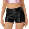 vastwit Womens Shiny Metallic High Waisted Booty Shorts Hot Pants Festival Rave Dance Bottoms Clubwear Black B Medium view 1