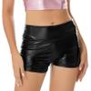 vastwit Womens Shiny Metallic High Waisted Booty Shorts Hot Pants Festival Rave Dance Bottoms Clubwear Black B Medium view 2