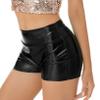 vastwit Womens Shiny Metallic High Waisted Booty Shorts Hot Pants Festival Rave Dance Bottoms Clubwear Black B Medium view 3