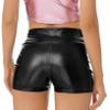 vastwit Womens Shiny Metallic High Waisted Booty Shorts Hot Pants Festival Rave Dance Bottoms Clubwear Black B Medium view 4