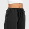 Annenmy Wide Leg Pants for Women Capris High Waisted Womens Yoga Pants Ladies Sports Joggers Running Sweatpants Comfy Drawstring for Women with Pockets Gym Workout Shorts Black L view 2