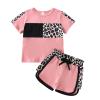 18-24 Months Girl Clothes Toddler Girl Summer Outfits Cute Baby Short Sleeve Leopard Tops T-shirt + Camo Shorts Set Sport Suits Tracksuit Baby Girl Summer Outfits Set Pink Leopard 18-24 Months 90cm view 1