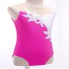 FEESHOW Gymnastics Leotards for Girls Sparkle Metallic Athletic Clothes Activewear One-piece Skating Jumpsuit Rose Red 8 Years view 4