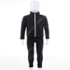 FEESHOW Girls' Figure Ice Skating Clothing Sets Kids Unisex Long Sleeve Zipper Jacket with Stretch Tights for Training Black 14 Years view 3