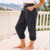 AUTOMET Womens High-Waisted Sweatpants with Pockets, Loose Lounge & Pajama Pants for Fall, Winter, Spring Yoga Travel BlackGrey S view 3