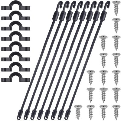 8 Sets Rod Strap Holder Boat Deck Rod Straps Rod Tamer Straps Fishing Rod Hold Down Straps Deck Mount Connector Boat Fishing Rod Straps Deck Mount Straps for Fishing Boat Kayak (12 Inch)