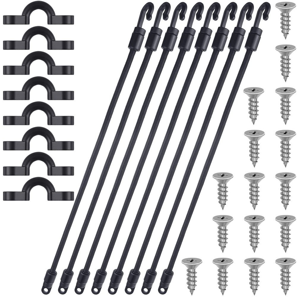 8 Sets Rod Strap Holder Boat Deck Rod Straps Rod Tamer Straps Fishing Rod Hold Down Straps Deck Mount Connector Boat Fishing Rod Straps Deck Mount Straps for Fishing Boat Kayak (12 Inch)