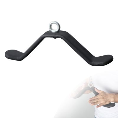 DYK&NX Tricep Press Down Pulley Bar Grip, Rubber Grip Gym Cable Attachment for Tricep Pull Downs, Bicep Curls, Home Gym Workouts, etc. - Accessory for Cable Machines