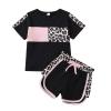 18 months Girl Clothes Infant Summer Outfits For Girls Cute Baby Short Sleeve Leopard Tops T-shirt + Camo Shorts Set Sport Suits Tracksuit Baby Girl Summer Outfits Set Black Leopard 18-24 Months 90cm view 1
