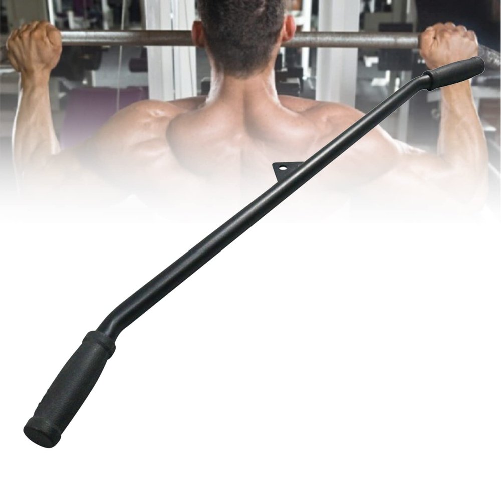 DYK&NX Fitness Down Pulley LAT Pulldown Bar, 100cm Wide Grip DIY Curved LAT Pulldown Bar for Home Gym Strength Training Workout Equipment