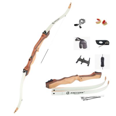 48/54 Inch Archery Takedown Recurve Bow and Arrow Set 10-20Lbs Right Handed Wood Bow for Women Beginner Outdoor Training Game (16 Lbs, 48inch/Type 1)