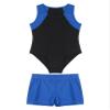 Loodgao Kids Boys Girls Gymnastics Dance Outfits Sleeveless Leotard with Shorts Set Ballet Biketard Tank Short Unitard Blue 6 view 3