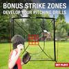 TGU Net Playz 7' x 7' Baseball & Softball Practice Hitting & Pitching Net Similar to Bow Frame, Great for All Skill Levels, Pop up/Easy Fold up/Fiberglass Frame, Light Weight, Portable, Black view 2