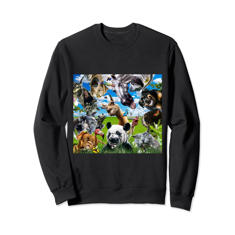 Clouds Smiling Animal Animals Selfie Funny Cute Sweatshirt