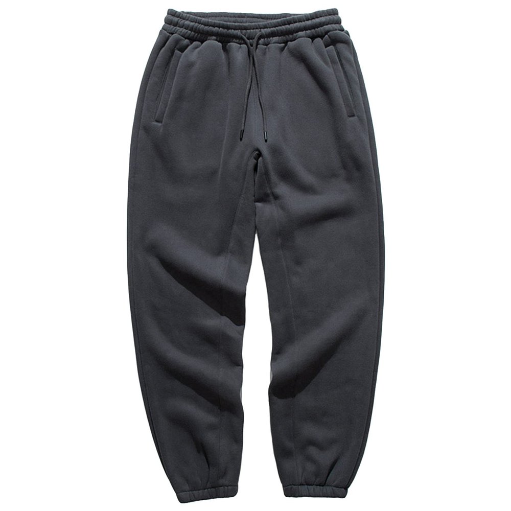 Maiyifu-GJ Men Basic Lightweight Fleece Jogger Loose Drawstring Waistband Sweatpants Athletic Workout Running Track Pants (Dark Grey,Large)