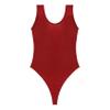 Yihuimin Women's Glossy High Cut Low Back Swimsuit One Piece Monokini Swimwear Bathing Suit Red Medium view 4