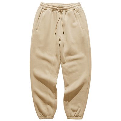 Maiyifu-GJ Men Basic Lightweight Fleece Jogger Loose Drawstring Waistband Sweatpants Athletic Workout Running Track Pants (Khaki,X-Large)