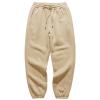 Maiyifu-GJ Men Basic Lightweight Fleece Jogger Loose Drawstring Waistband Sweatpants Athletic Workout Running Track Pants (Khaki,X-Large) view 1
