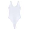 Yihuimin Women's Glossy High Cut Low Back Swimsuit One Piece Monokini Swimwear Bathing Suit White Medium view 4